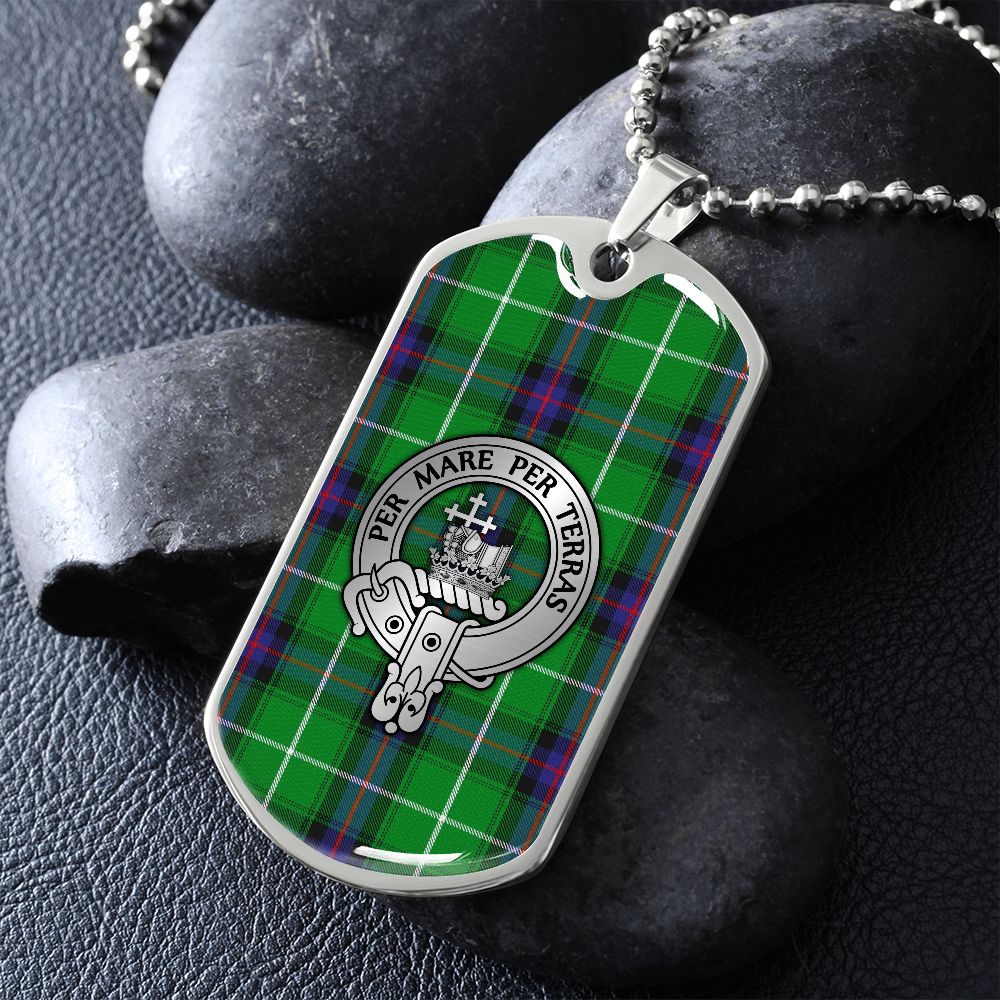 Clan MacDonald of the Isles Crest & Tartan Dog Tag