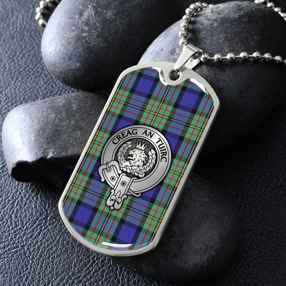 Clan MacLaren Crest & Tartan Dog Tag