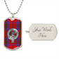 Clan Leslie Crest & Tartan Dog Tag