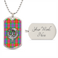 Clan Fraser Crest & Tartan Dog Tag