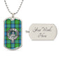 Clan Stirling Crest & Tartan Dog Tag Necklace