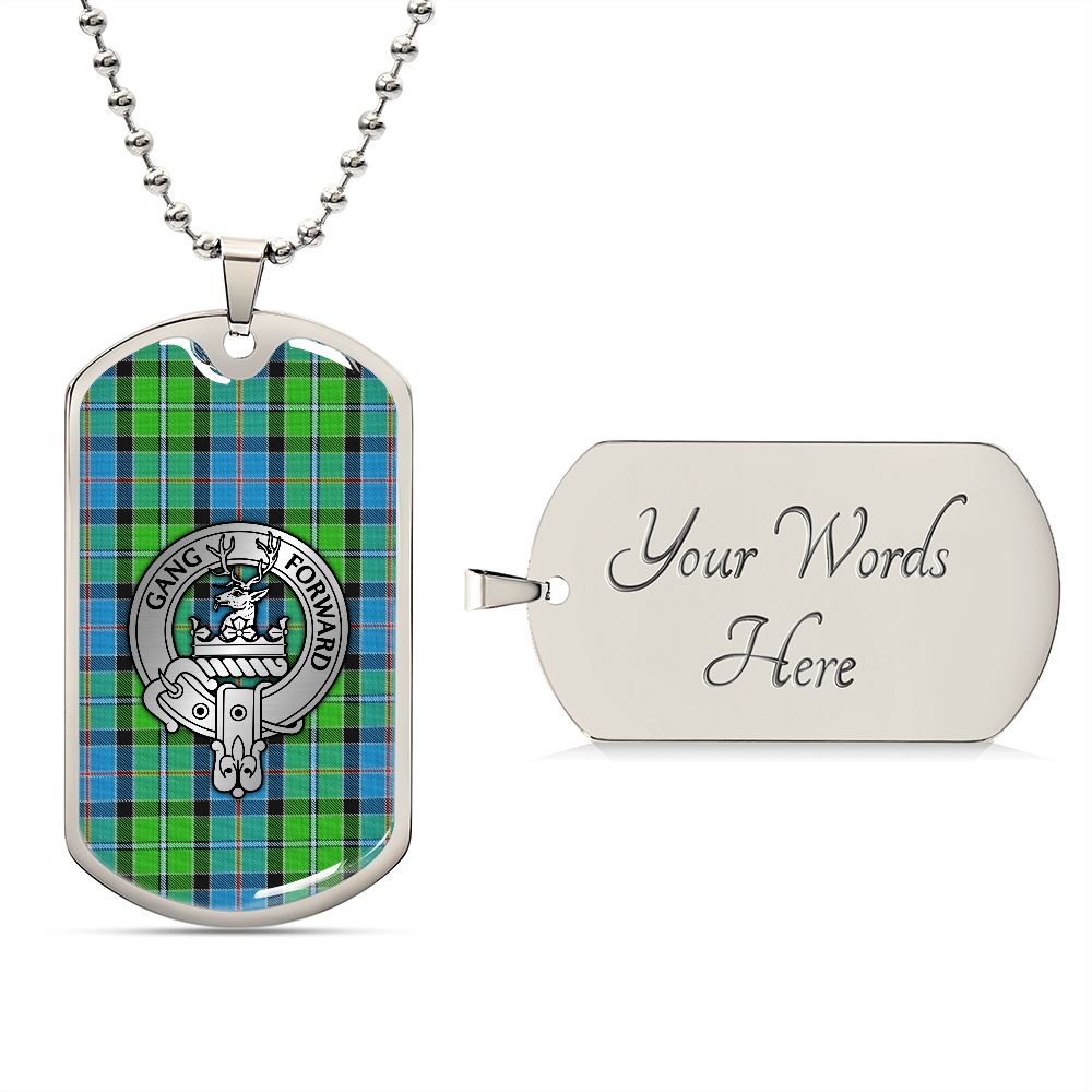 Clan Stirling Crest & Tartan Dog Tag Necklace