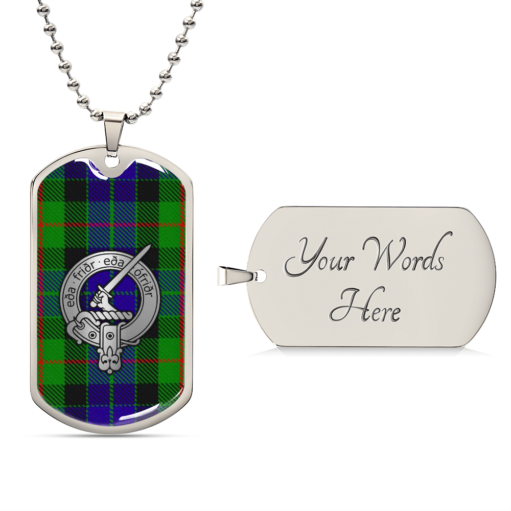 Clan Gunn Crest & Tartan Dog Tag