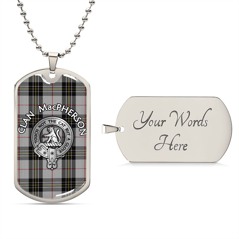 Clan MacPherson Crest & Tartan Dog Tag
