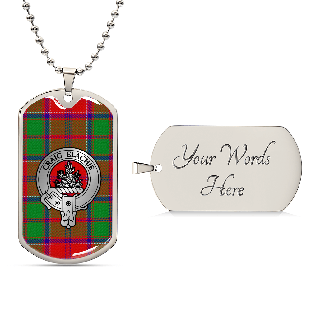 Clan Grant Crest & Tartan Dog Tag