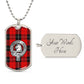 Clan Ramsay Crest & Tartan Dog Tag Necklace