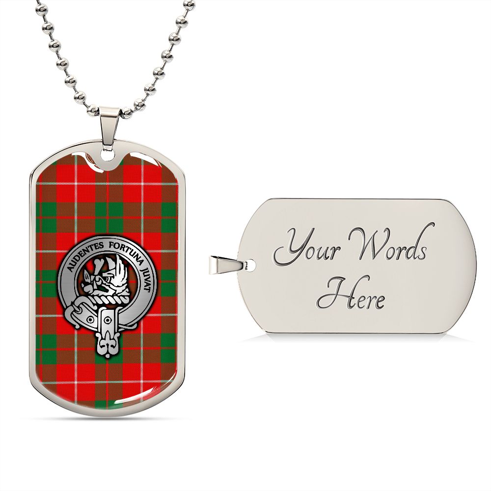 Clan MacKinnon Crest & Tartan Dog Tag