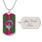 Clan Crawford Crest & Tartan Dog Tag