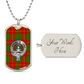 Clan Cameron Crest & Tartan Dog Tag