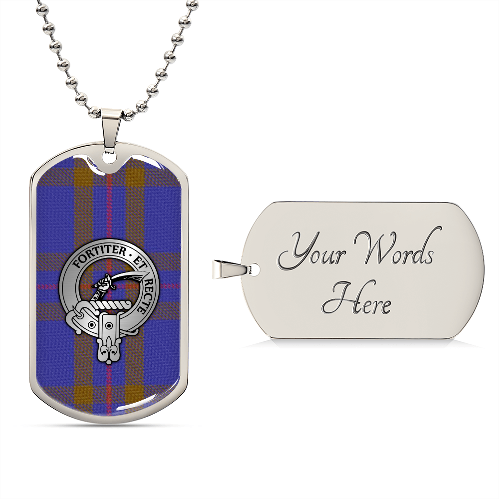 Clan Eliott Crest & Tartan Dog Tag