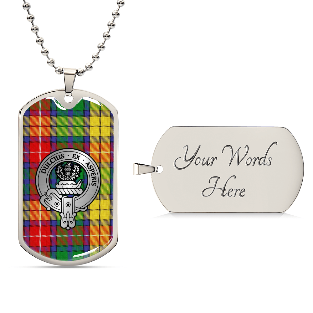 Clan Buchanan Crest & Tartan Dog Tag