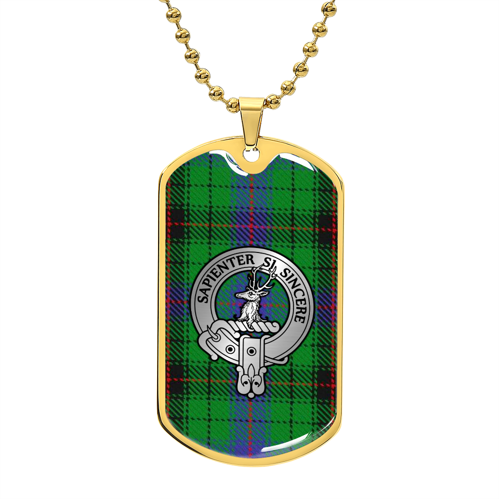 Clan Davidson Crest & Tartan Dog Tag