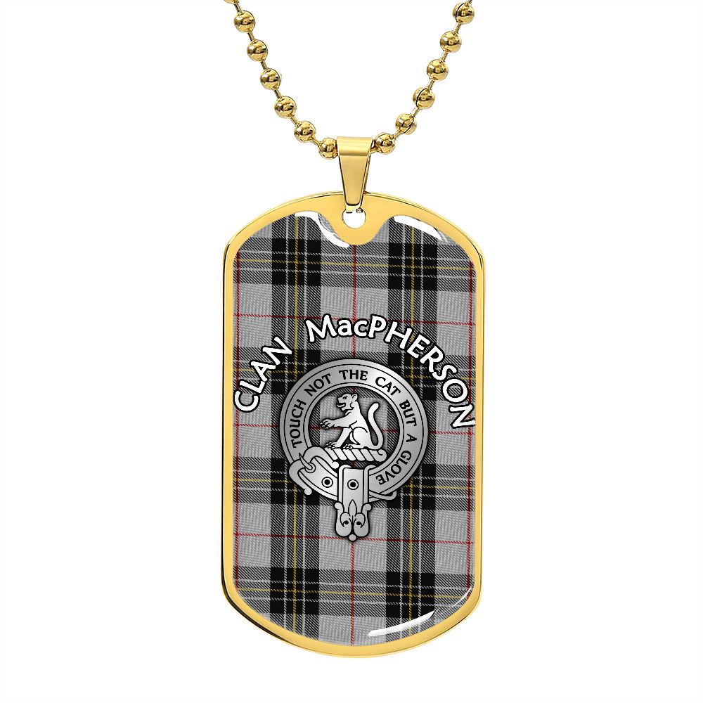 Clan MacPherson Crest & Tartan Dog Tag