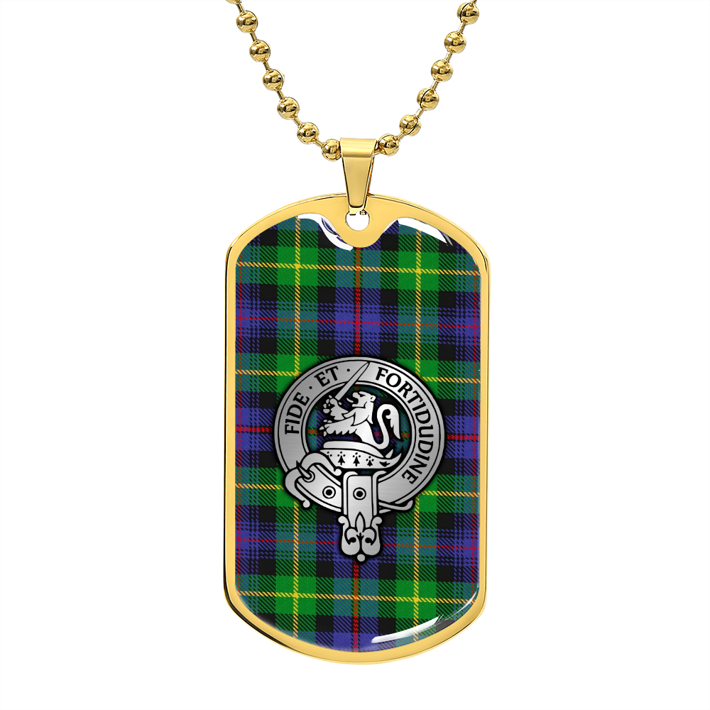 Clan Farquharson Crest & Tartan Dog Tag