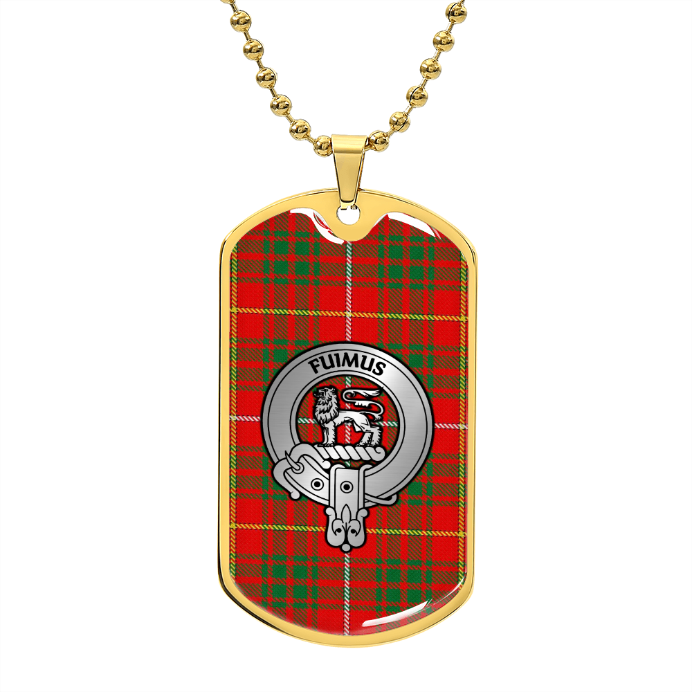 Clan Bruce Crest & Tartan Dog Tag