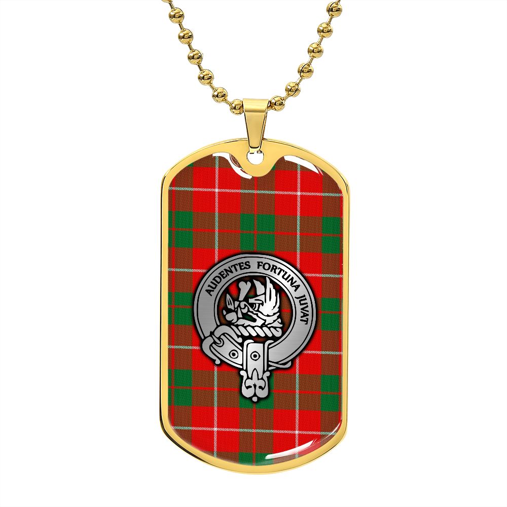 Clan MacKinnon Crest & Tartan Dog Tag