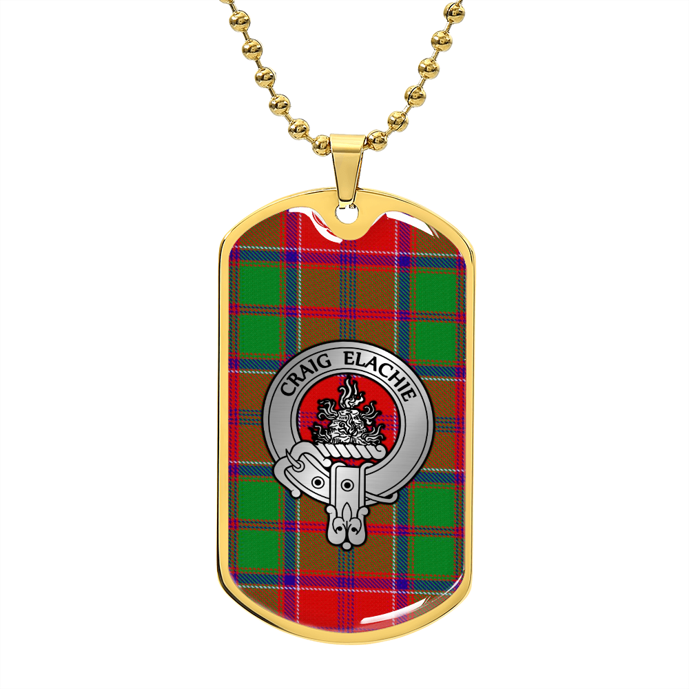 Clan Grant Crest & Tartan Dog Tag