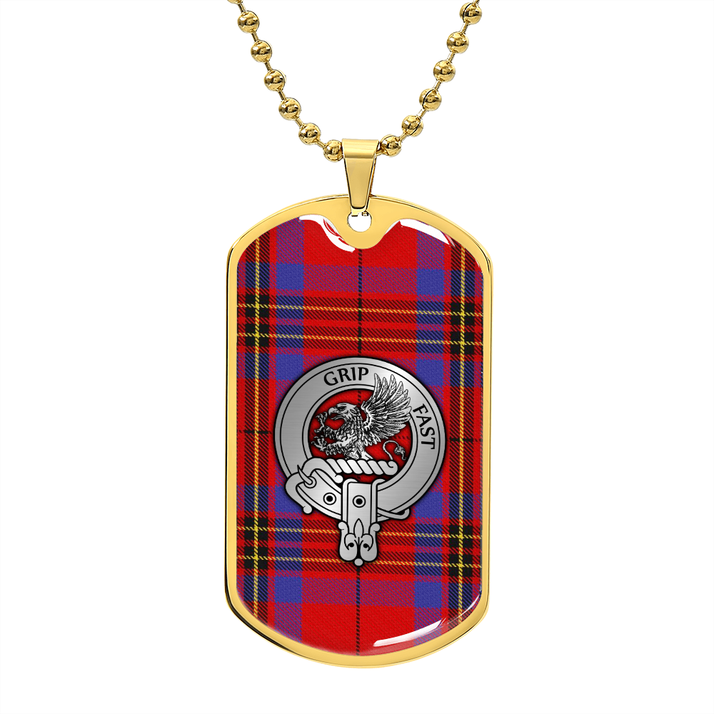 Clan Leslie Crest & Tartan Dog Tag