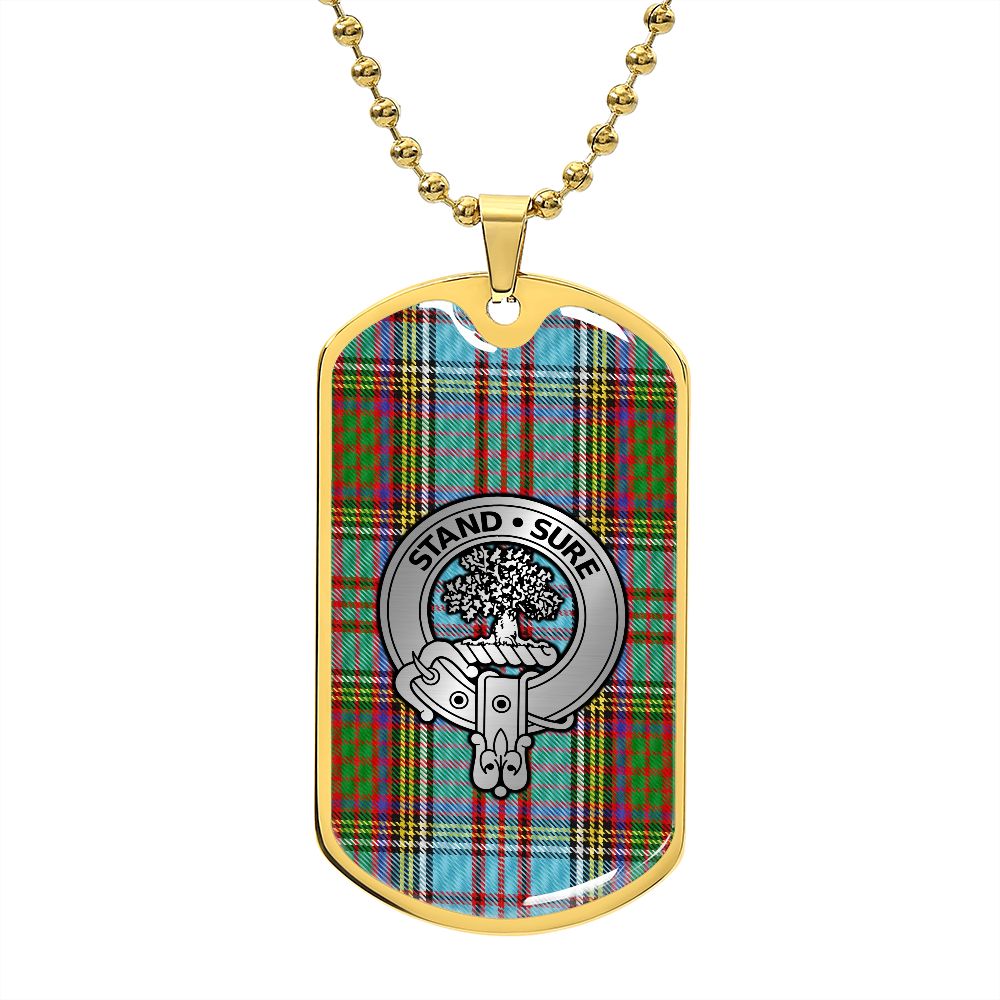 Clan Anderson Crest & Tartan Dog Tag