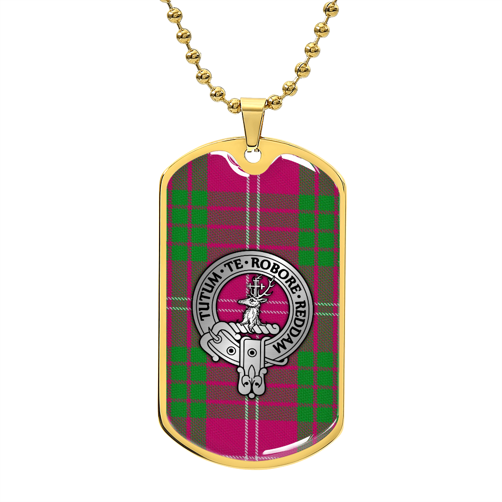 Clan Crawford Crest & Tartan Dog Tag