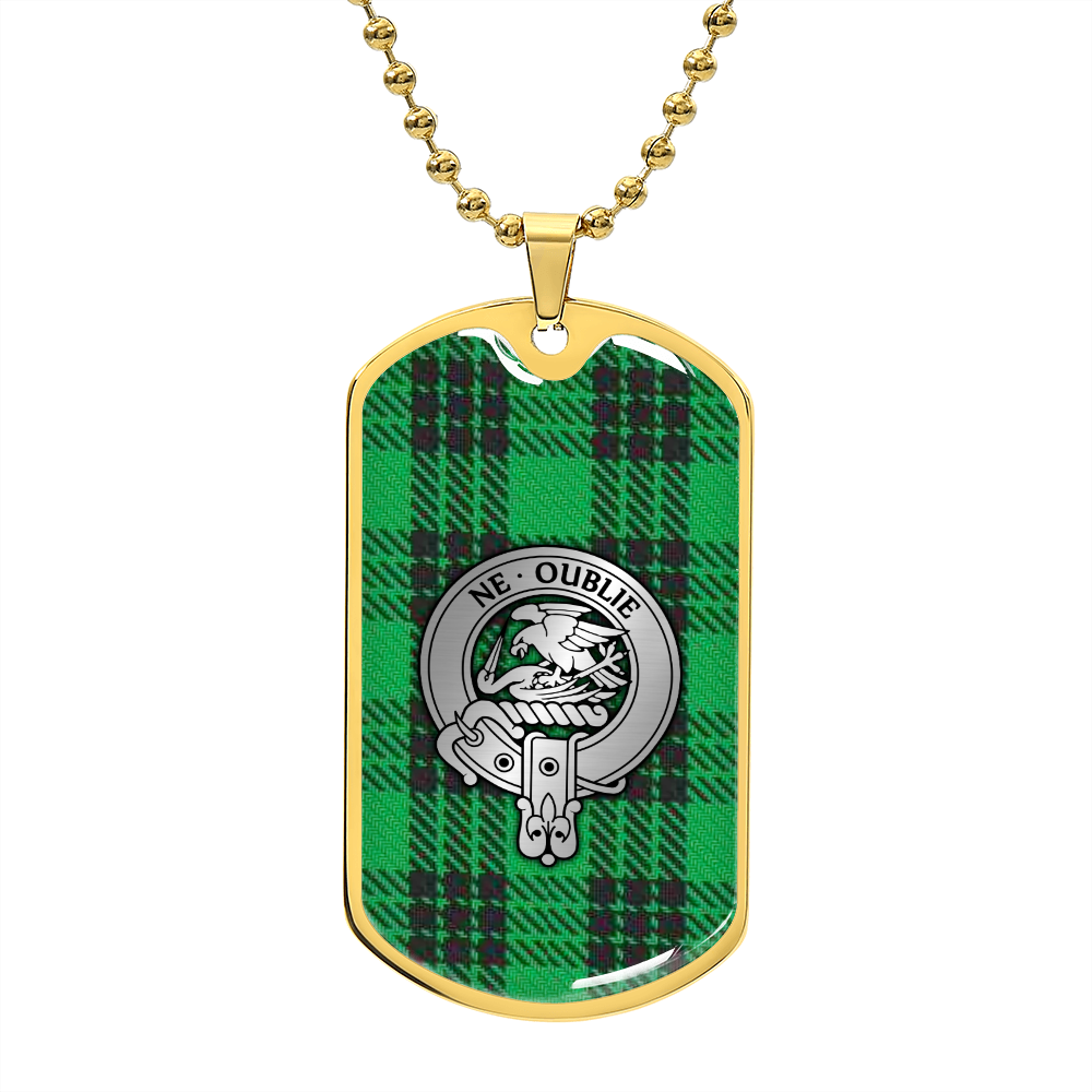 Clan Graham Crest & Tartan Dog Tag