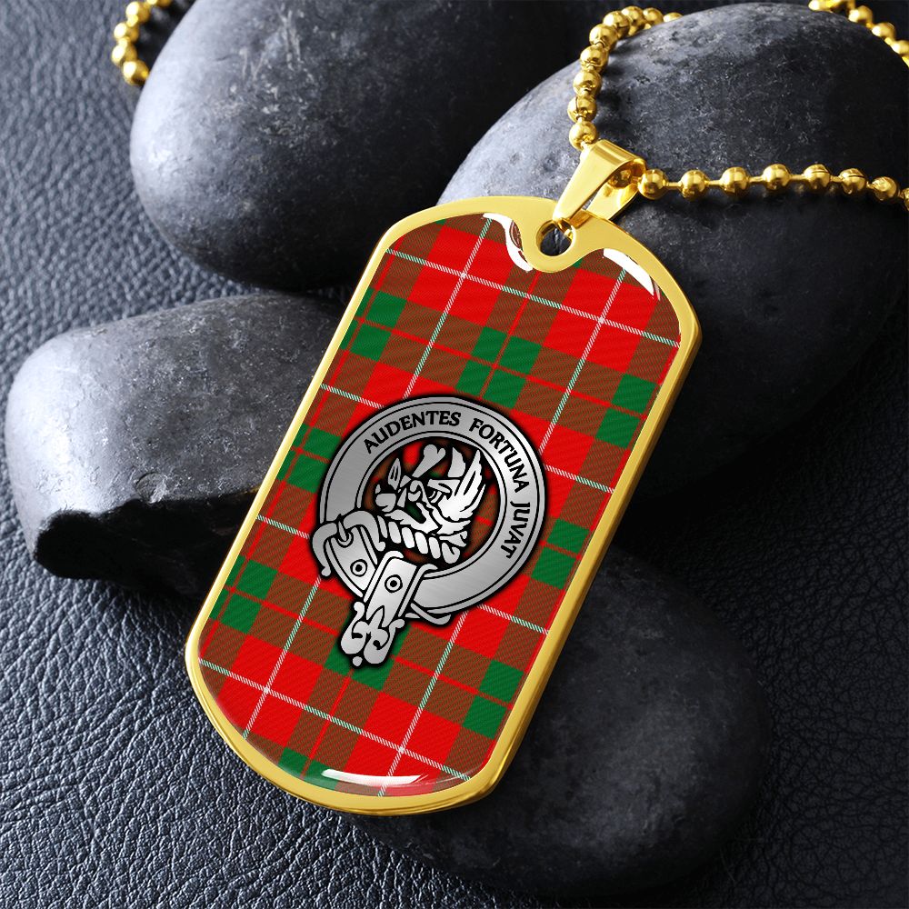 Clan MacKinnon Crest & Tartan Dog Tag
