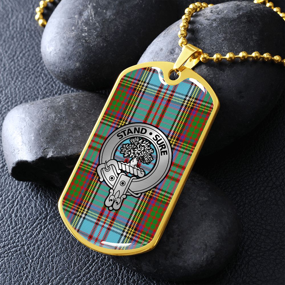 Clan Anderson Crest & Tartan Dog Tag