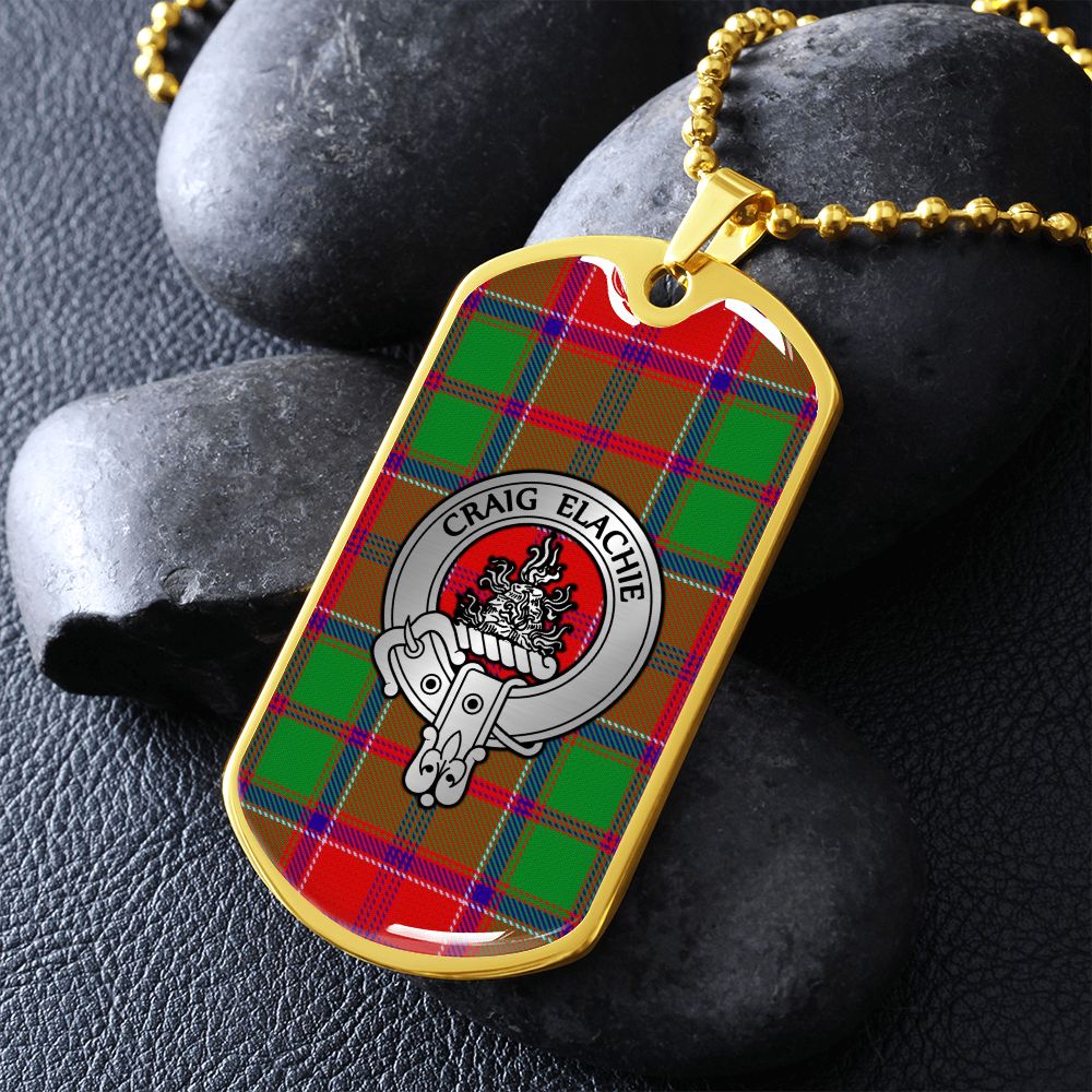 Clan Grant Crest & Tartan Dog Tag