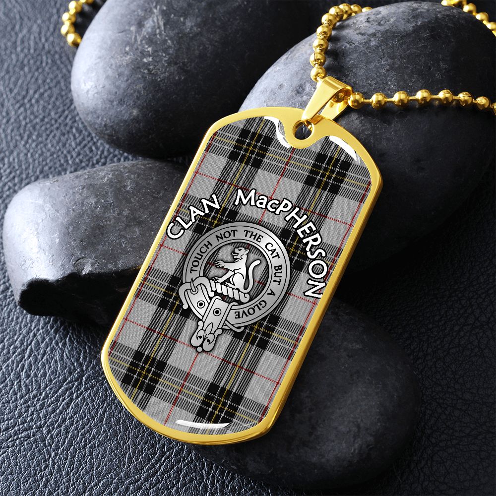 Clan MacPherson Crest & Tartan Dog Tag