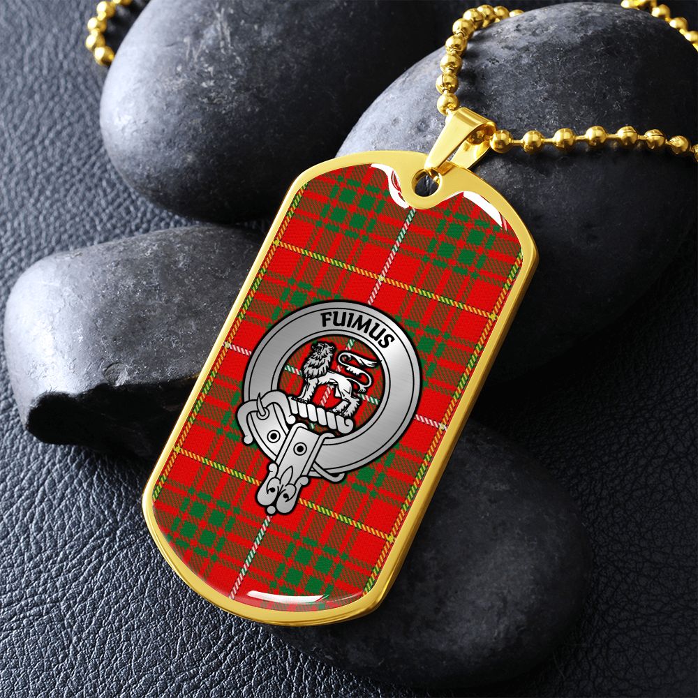 Clan Bruce Crest & Tartan Dog Tag