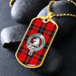 Clan Ramsay Crest & Tartan Dog Tag Necklace