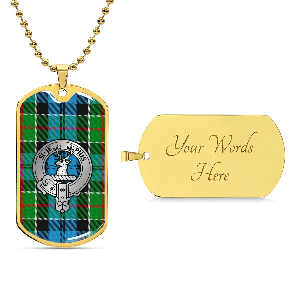 Clan Colquhoun Crest & Tartan Dog Tag