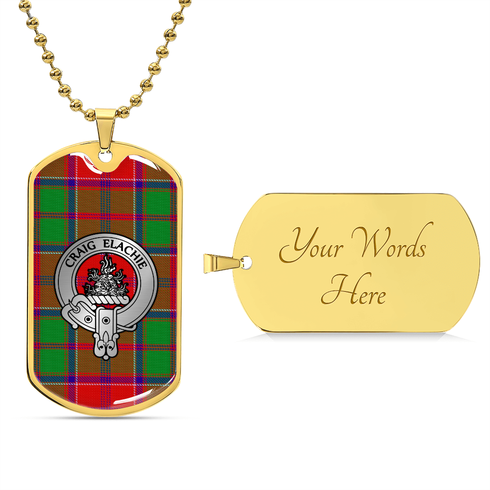 Clan Grant Crest & Tartan Dog Tag