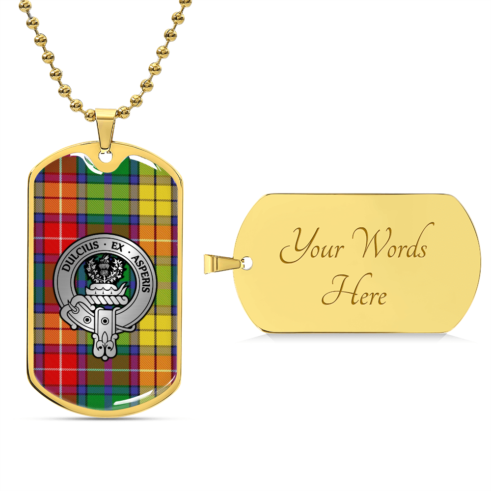 Clan Buchanan Crest & Tartan Dog Tag