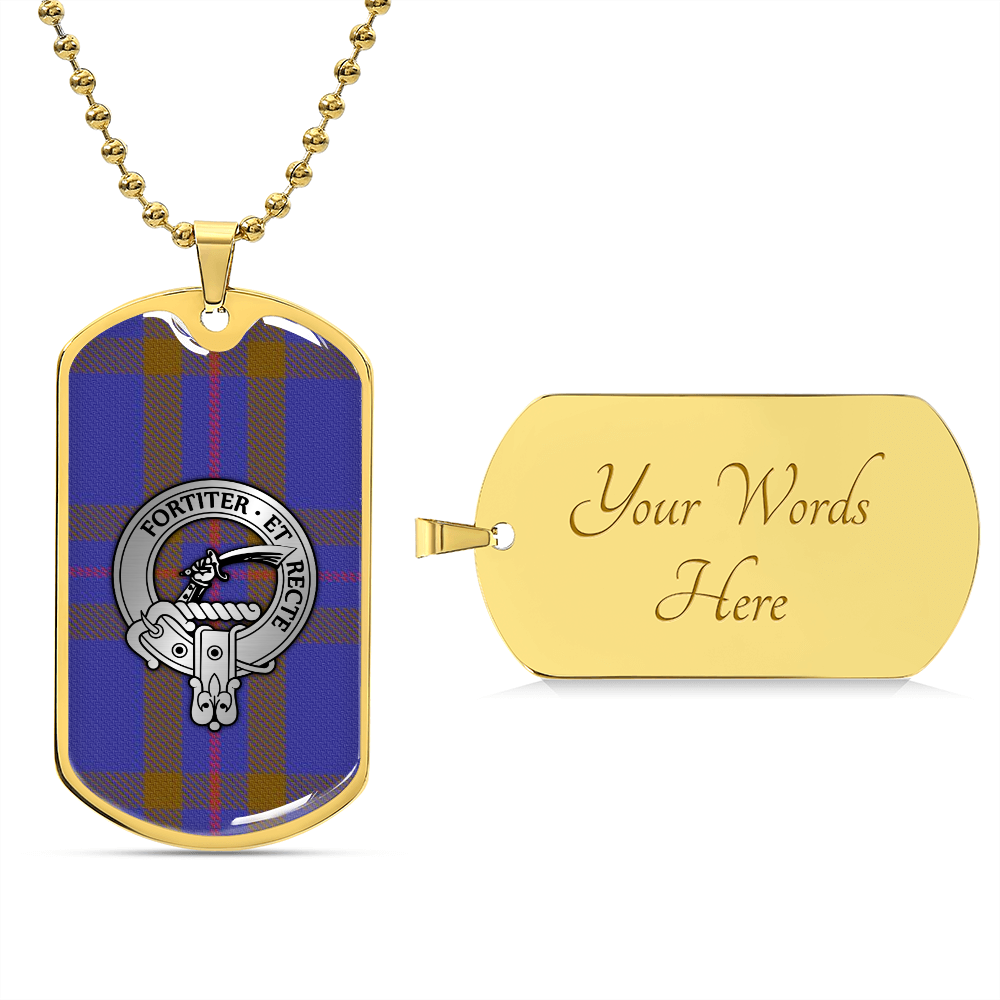 Clan Eliott Crest & Tartan Dog Tag