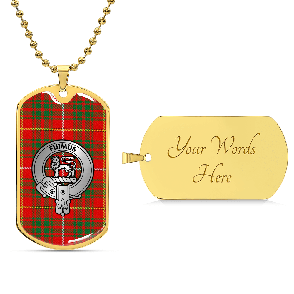 Clan Bruce Crest & Tartan Dog Tag