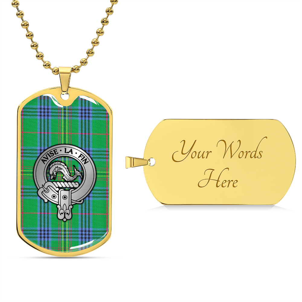 Clan Kennedy Crest & Tartan Dog Tag