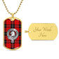 Clan Ramsay Crest & Tartan Dog Tag Necklace