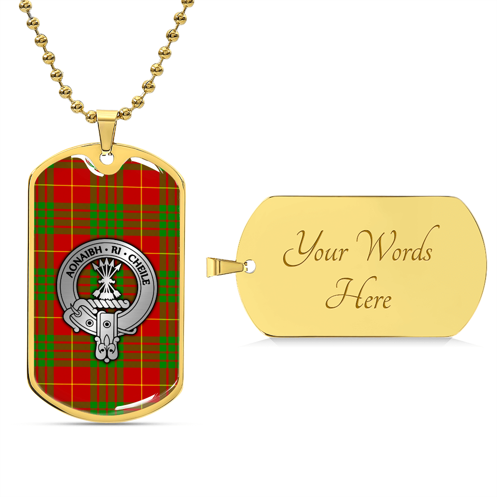 Clan Cameron Crest & Tartan Dog Tag