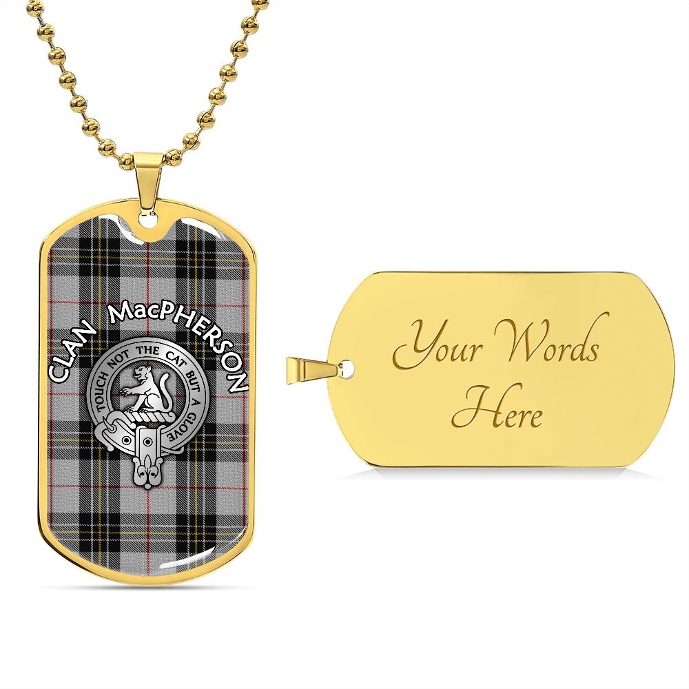 Clan MacPherson Crest & Tartan Dog Tag