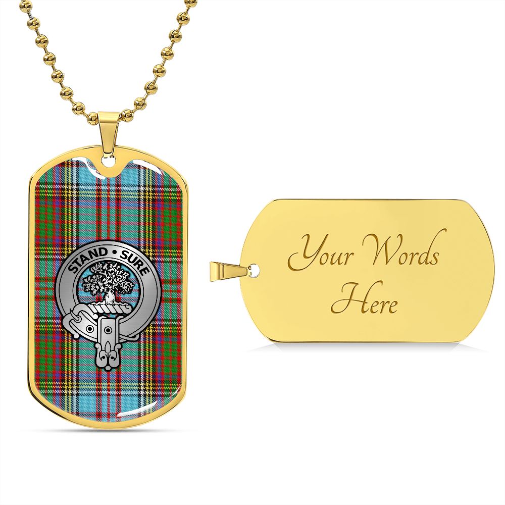 Clan Anderson Crest & Tartan Dog Tag