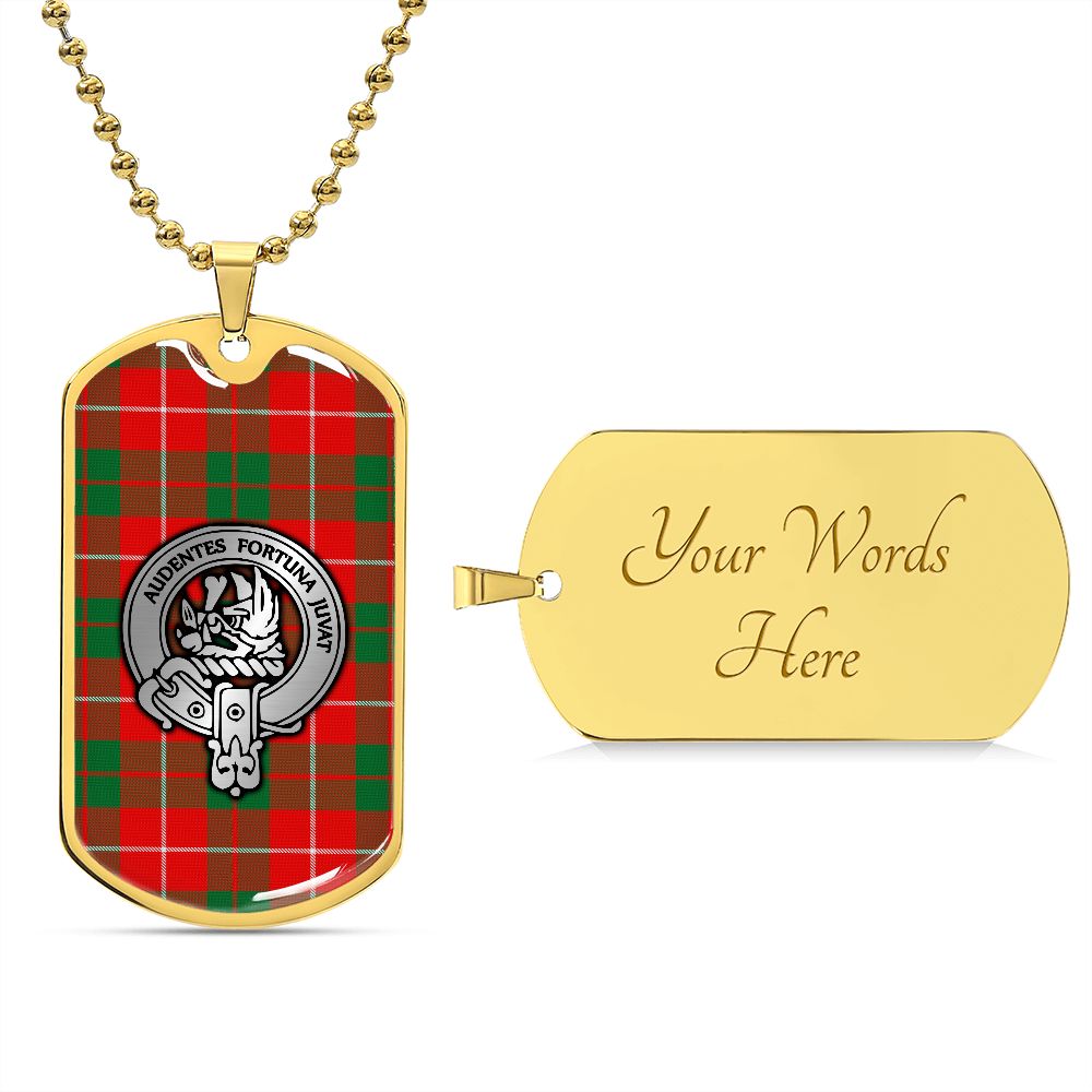 Clan MacKinnon Crest & Tartan Dog Tag