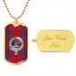 Clan Leslie Crest & Tartan Dog Tag