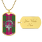 Clan Crawford Crest & Tartan Dog Tag