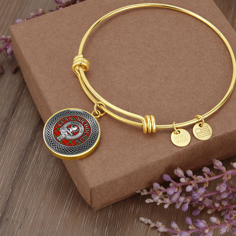 Clan Nicholson Crest & Tartan Knot Bangle