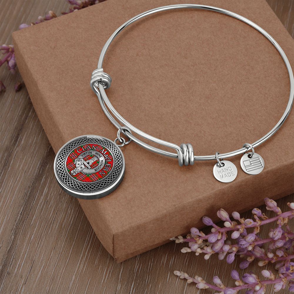 Clan MacLean Crest & Tartan Knot Bangle