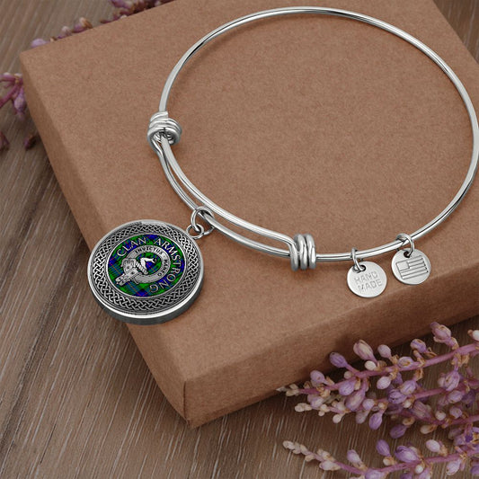Clan Armstrong Crest & Tartan in Celtic Knot Bangle