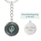 Clan Wood Crest & Tartan Knot Pendant Keychain