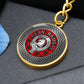 Clan Ramsay Crest & Tartan Knot Pendant Keychain