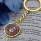 Clan MacLean Crest & Tartan Knot Pendant Keychain